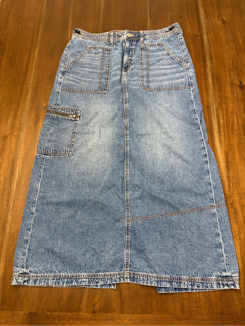 America Eagle Blue Denim Maxi Skirt - Women's Jeans